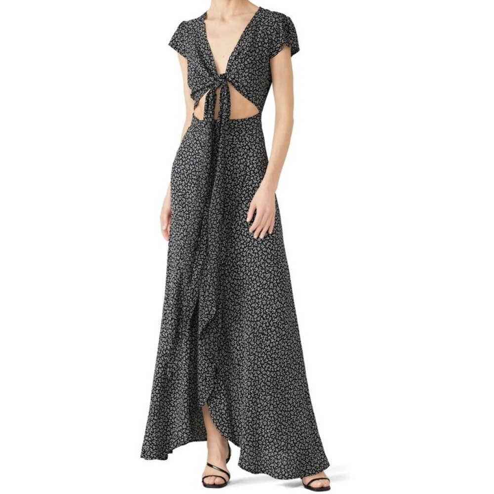FLYNN SKYE X Revolve All Wrapped Up Black & White Floral Dress